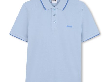 Boys Light Blue Cotton Polo Shirt Online Sale