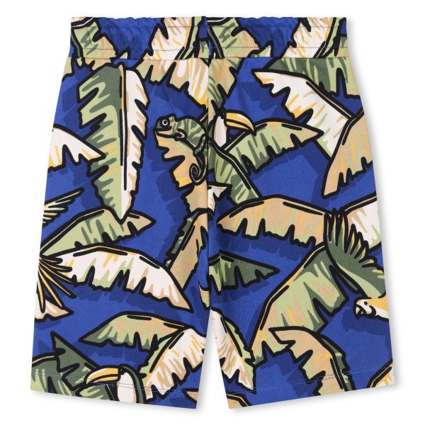 Boys Blue Coconut Tree Print Cotton Shorts Sale