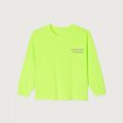 Boys & Girls Fluo Green Logo Cotton T-Shirt Online