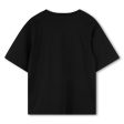 Boys Black Print Logo Cotton T-Shirt For Sale