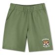 Boys Green Print Logo Cotton Shorts For Cheap