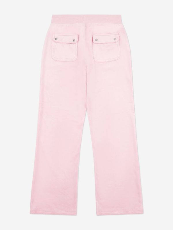 Juicy Couture Girls Diamante Logo Wide Leg Joggers in Pink Fashion