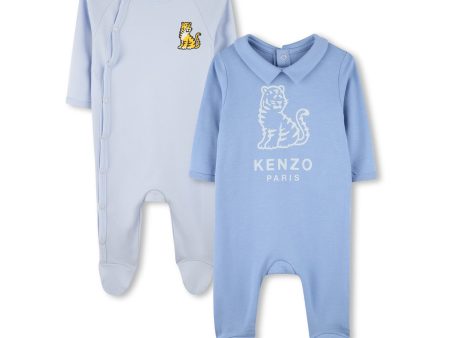 Baby Boys & Girls Blue Cotton Babysuit Set(2 Pack) Online now