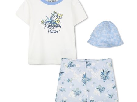 Baby Boys White Printed Cotton Set Cheap