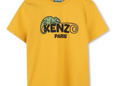 Boys Yellow Logo Cotton T-Shirt Online now