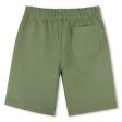 Boys Green Print Logo Cotton Shorts For Cheap