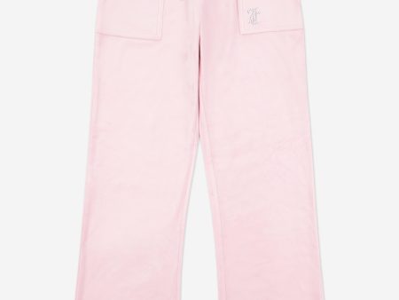 Juicy Couture Girls Diamante Logo Wide Leg Joggers in Pink Fashion