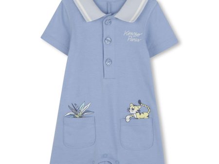 Baby Boys & Girls Blue Cotton Babysuit For Discount