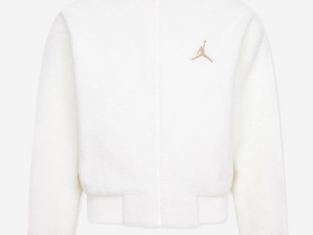 Jordan Girls Jumpman Sherpa Jacket in Ivory For Discount