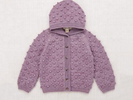 Boys & Girls Purple Popcorn Hooded Wool Cardigan For Sale