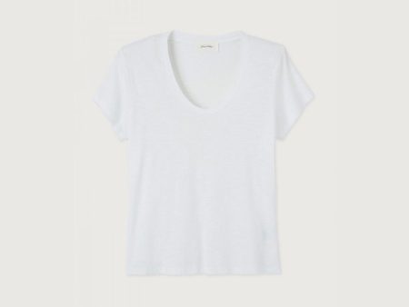 Women White Cotton T-Shirt For Sale