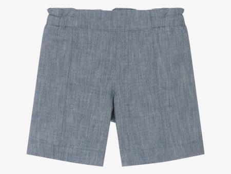 Girls Blue Cotton Shorts For Cheap