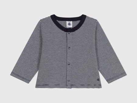 Baby Girls Black And White Striped Cotton Cardigan Discount