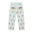 Girls White Printed Cherry Cotton Trousers Sale