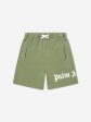 Palm Angels Boys Classic Overlogo Shorts in Green Discount