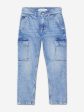 Calvin Klein Boys Dad Iconic Denim Jeans in Blue on Sale