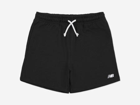 New Balance Boys French Terry Small Logo Shorts in Black For Cheap