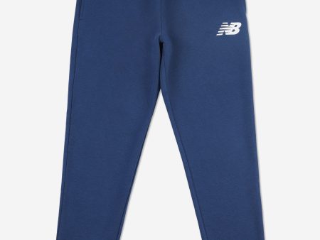 New Balance Boys Brush Back Stacked Logo Joggers in Navy Discount