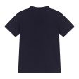 Boys & Girls Dark Blue Embroidered Logo Cotton Polo Shirt Online now