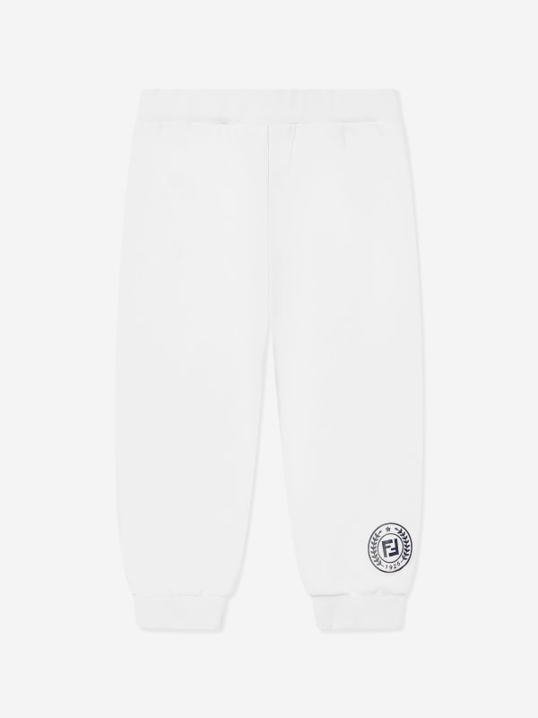 Fendi Baby Logo Joggers in White Online Hot Sale