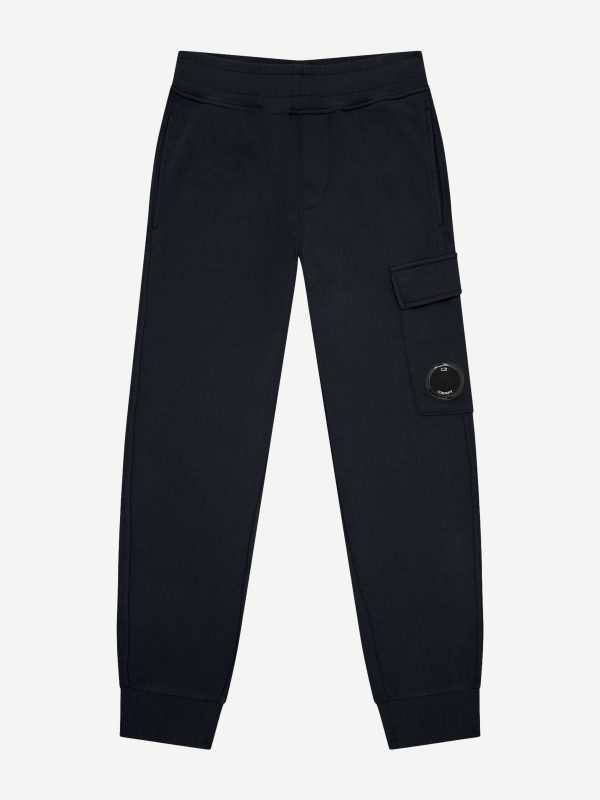 C.P. Company Boys Cargo Joggers in Black For Discount