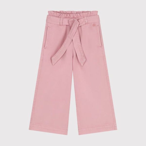 Girls Pink Logo Embroidery Trousers Cheap