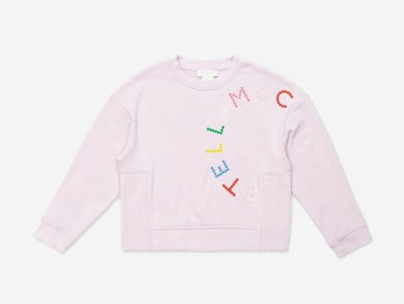 Stella McCartney Girls Logo Sweatshirt in Purple For Discount