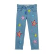 Girls Blue Star Denim Trousers For Sale