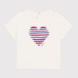 Baby Girls Ivory Printed Heart Cotton T-Shirt For Discount