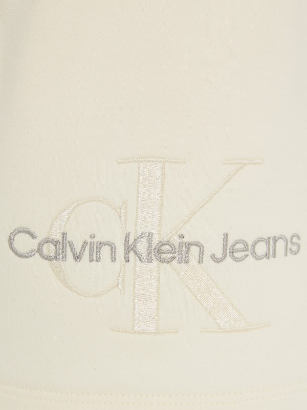 Calvin Klein Girls Monogram Embroidered Shorts in Beige Cheap