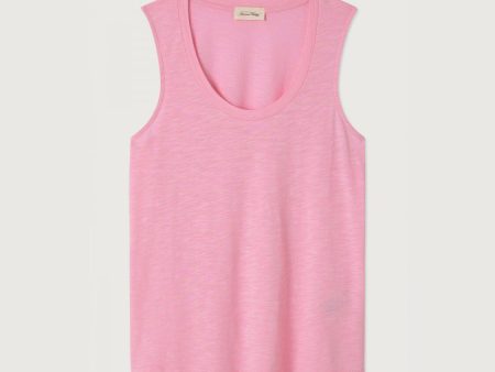 Women Pink Cotton Vest Hot on Sale