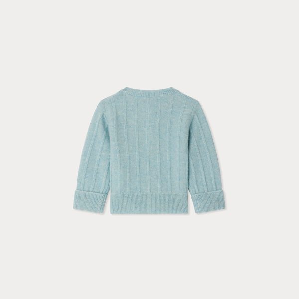 Baby Boys Light Blue Cashmere Cardigan For Cheap