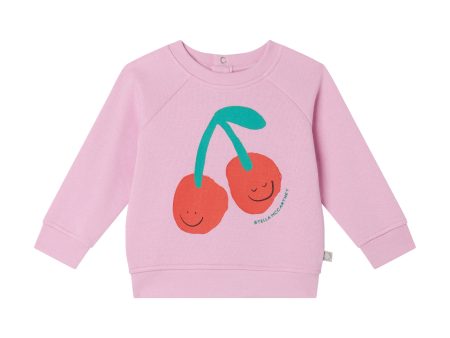 Baby Girls Pink Cherry Cotton Sweatshirt Discount