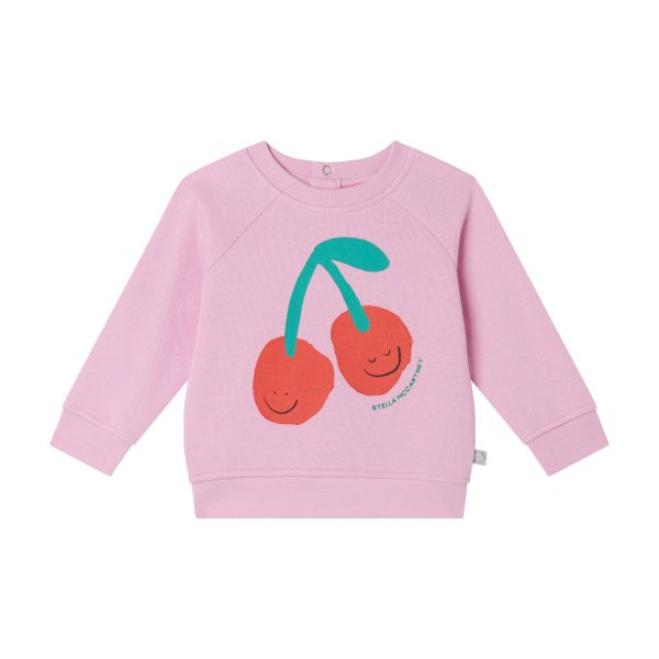 Baby Girls Pink Cherry Cotton Sweatshirt Discount