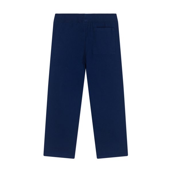 Boys Blue Embroidery Logo Cotton Trousers Online Sale