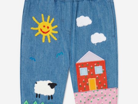 Stella McCartney Baby Girls Denim Trousers in Blue Online now