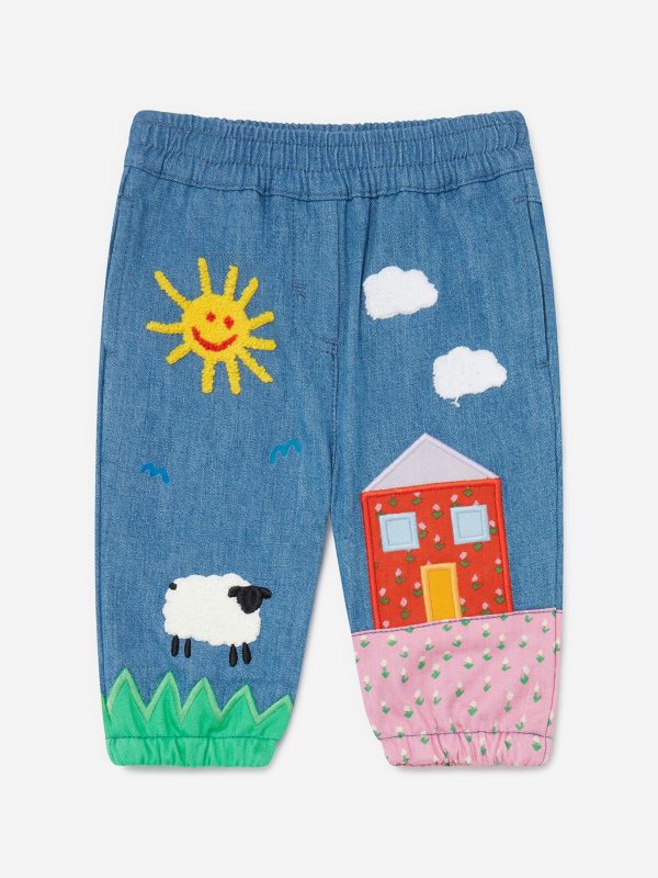 Stella McCartney Baby Girls Denim Trousers in Blue Online now