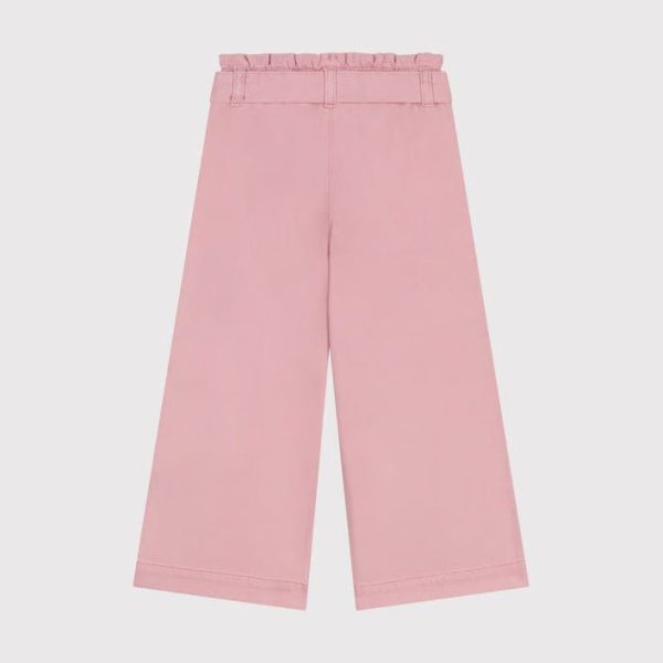 Girls Pink Logo Embroidery Trousers Cheap