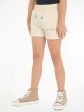 Calvin Klein Girls Monogram Embroidered Shorts in Beige Cheap