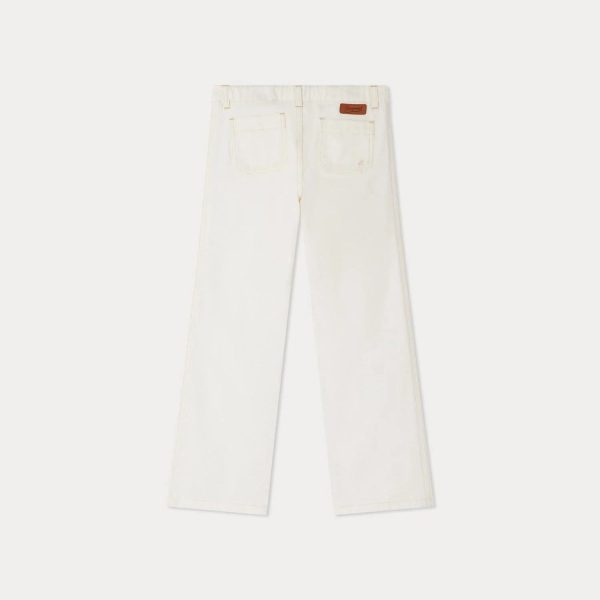 Girls White Cotton Trousers Online now