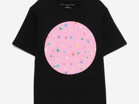 Stella McCartney Girls Logo Print T-Shirt in Black Hot on Sale