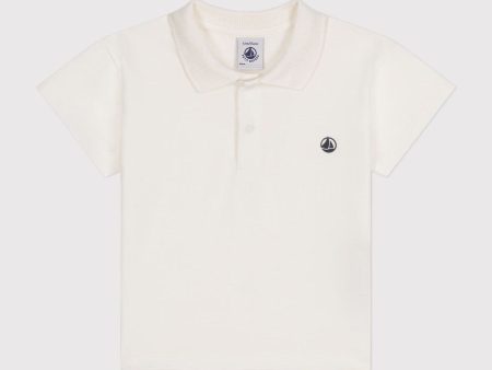 Baby Boys Ivory Logo Embroidery Cotton T-Shirt For Cheap