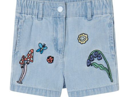 Baby Girls Light Blue Denim Shorts on Sale