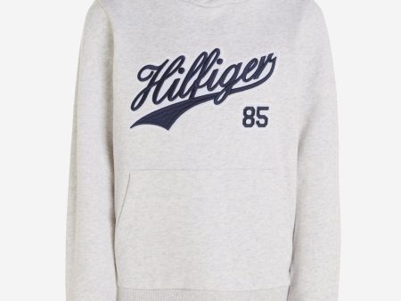 Tommy Hilfiger Boys Logo Script Hoodie in Ivory Supply