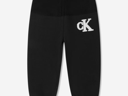 Calvin Klein Boys CK Towelling Loopback Joggers in Black Discount