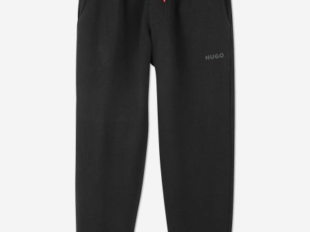 Hugo Boys Logo Joggers in Black Hot on Sale