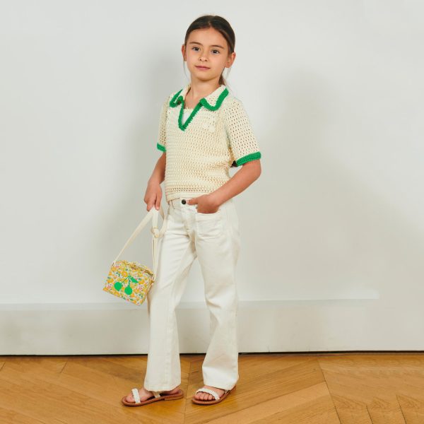 Girls White Cotton Trousers Online now