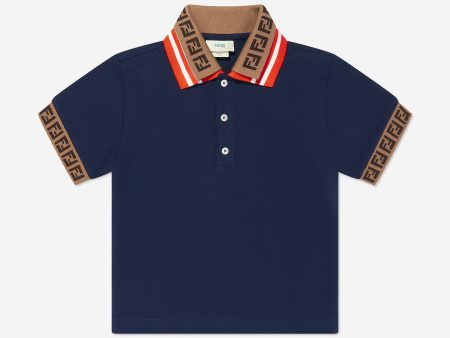 Boys Logo Polo Shirt in Navy Online now