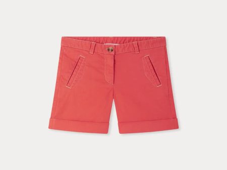 Girls Red Cotton Shorts Discount