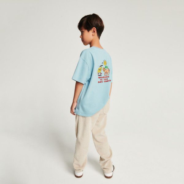 Boys & Girls Beige Corduroy Trousers For Discount